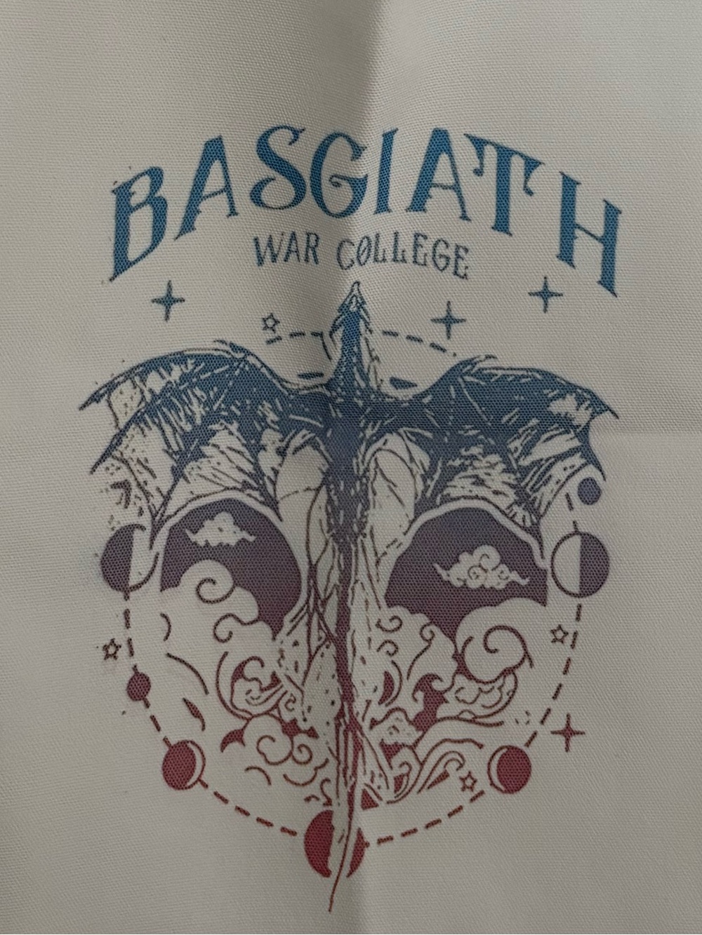 Fourth Wing Basgiath War College Tote Bag with Ombré Design